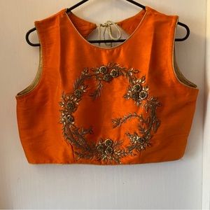 3 pieces silk ghagra set New with extra sleeves Adjustable